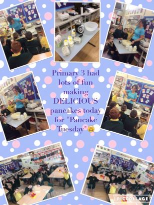 Celebrating Pancake Tuesday in Primary 3